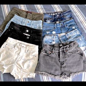 Abercrombie & Fitch Festival Low Rise Distressed Shorts and others…